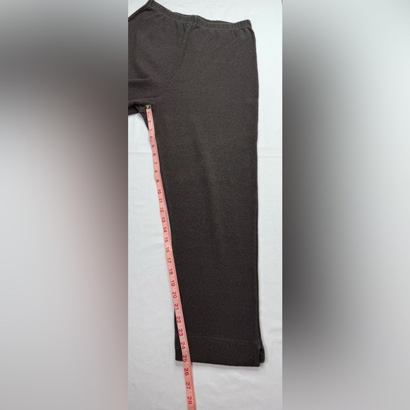 Joan Vass Dark Brown Cotton Knit Short Sleeve Top and Pants Set Size 12/14 - Picture 16 of 16